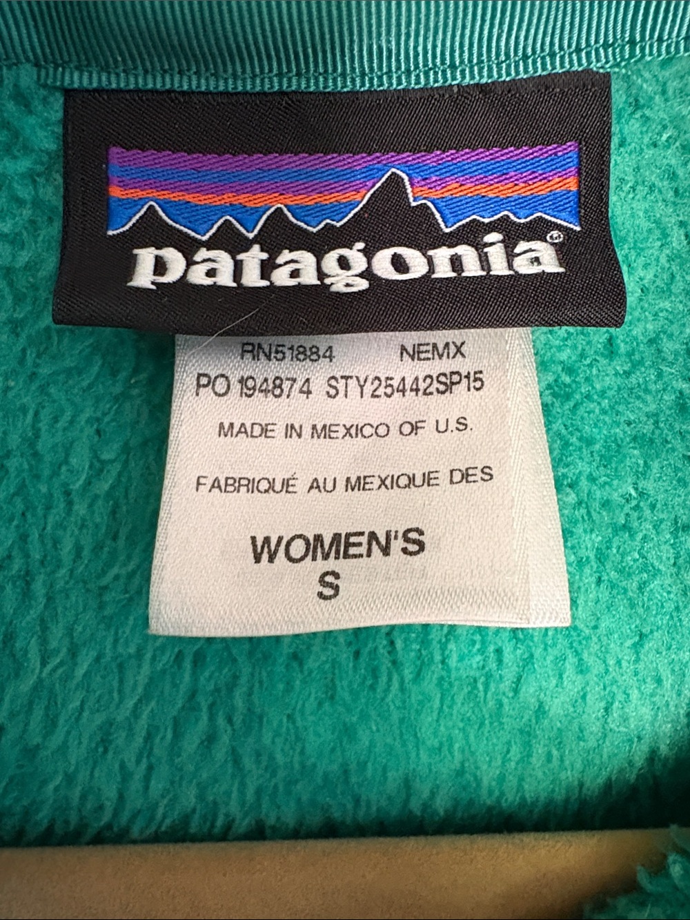 EUC Patagonia Emerald Green Fleece Snap-Pullover - Picture 3 of 12